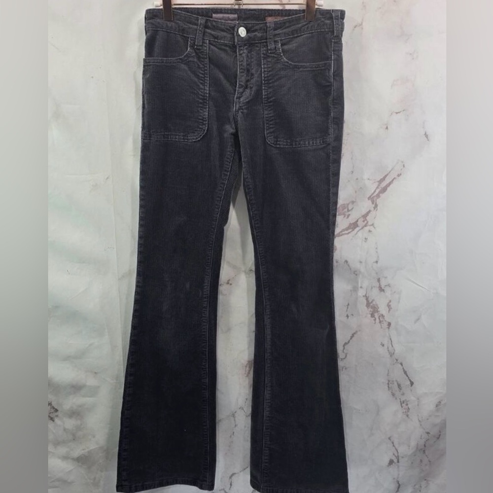 Pilcro Pants Womens Charcoal Corduroy Mid Rise The Icon Flare Boot Anthropologie